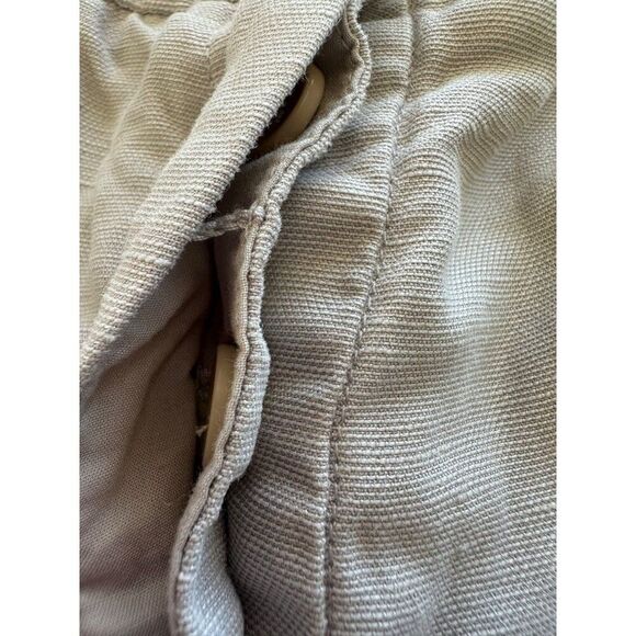 Wilfred Aritzia Linen Blend Button Fly Cropped Trouser Pants Gray Size 4 - Picture 7 of 9